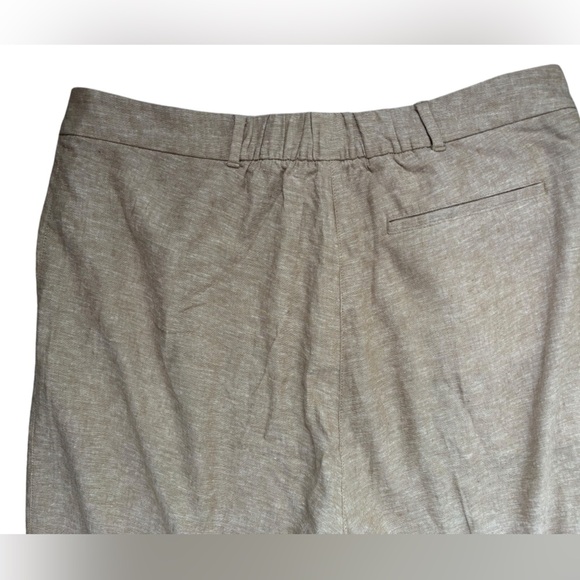 Old Navy Women's Linen Blend Khaki Pleated Wide Leg Trousers Full Length Size XL - Picture 3 of 6